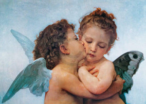 William Bouguereau  First Kiss Kunstdruk 70x50cm | Yourdecoration.nl