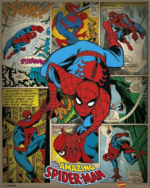 Pyramid Marvel Comics Spider Man Retro Poster 40x50cm | Yourdecoration.nl