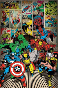 Pyramid Marvel Comics Here Come the Heroes Poster 61x91,5cm | Yourdecoration.nl