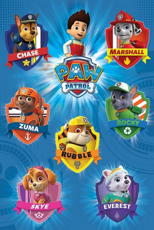 Pyramid Paw Patrol Crests Poster 61x91,5cm | Yourdecoration.nl