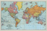 Pyramid Stanfords General Map of the World Colour Poster 91,5x61cm | Yourdecoration.nl