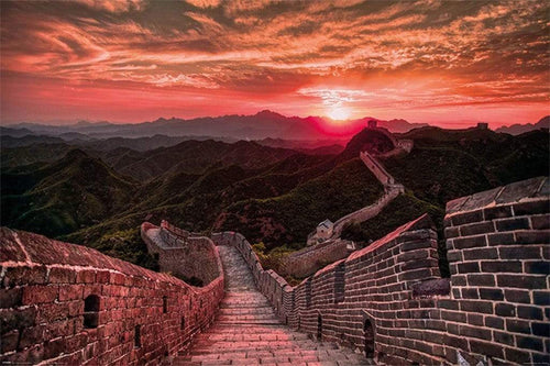 Pyramid The Great Wall of China Sunset Poster 91,5x61cm | Yourdecoration.nl