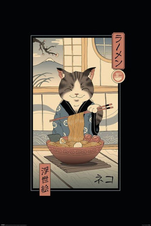 Pyramid Vincent Trinidad Neko Ramen Ukiyoe Poster 61X91 5cm | Yourdecoration.nl