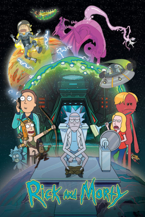 Pyramid Pp34955 Rick And Morty Toilet Adventure Poster 61X91-5cm | Yourdecoration.nl