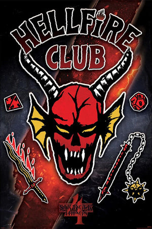 pyramid pp35197 stranger things 4 hellfire club emblem rift poster 61x91-5cm | Yourdecoration.nl