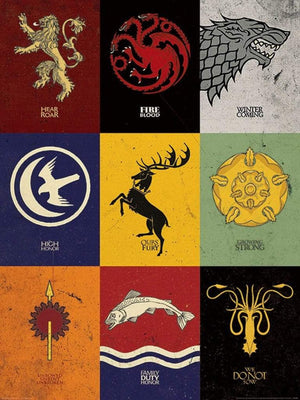 Pyramid Game of Thrones Sigils Kunstdruk 60x80cm | Yourdecoration.nl