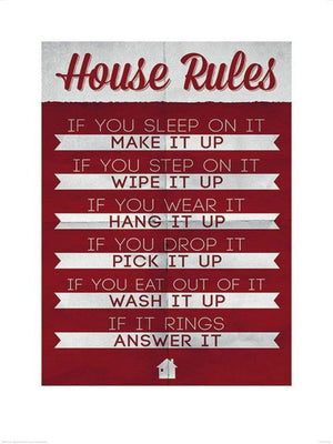 Pyramid House Rules Kunstdruk 60x80cm | Yourdecoration.nl