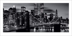 Pyramid Brooklyn Bridge Black and White Kunstdruk 50x100cm | Yourdecoration.nl