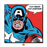 Pyramid Captain America For truth and justice Kunstdruk 40x40cm | Yourdecoration.nl