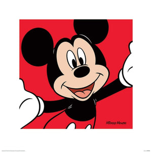 Pyramid Mickey Mouse Red Kunstdruk 40x40cm | Yourdecoration.nl