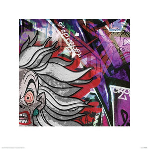 Pyramid Cruella Deville Graffiti Kunstdruk 40x40cm | Yourdecoration.nl