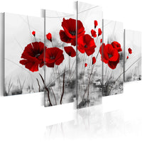 Artgeist Klaprozen rood wonder Canvas Painting 5 Piece | Yourdecoration.com