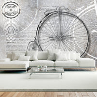 Fotobehang - Vintage Bicycles Black and White - Vliesbehang