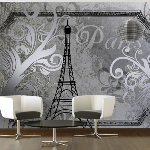 Fotobehang - Vintage Paris Silver - Vliesbehang