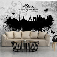 Fotobehang - Paris Is Always a Good Idea Black and White - Vliesbehang