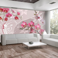 Fotobehang - Flight of Pink Orchids - Vliesbehang