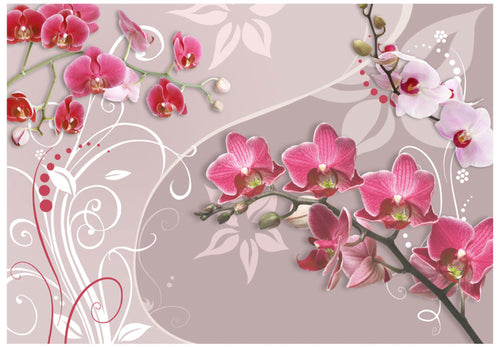 Fotobehang - Flight of Pink Orchids - Vliesbehang