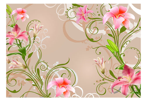 Fotobehang - Subtle Beauty of the Lilies - Vliesbehang