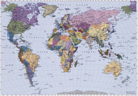 Komar World Map Fotobehang 270x188cm | Yourdecoration.nl