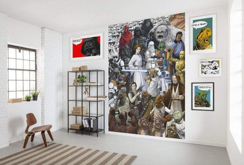 Komar Star Wars Classic Cartoon Collage Fotobehang 184x254cm 4 delig Sfeer | Yourdecoration.nl