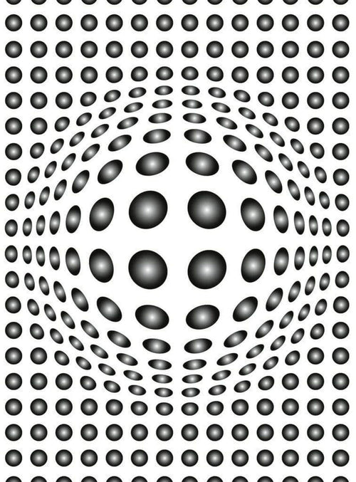 Wizard+Genius Dots Black And White Vlies Fotobehang 192x260cm 4 banen | Yourdecoration.nl