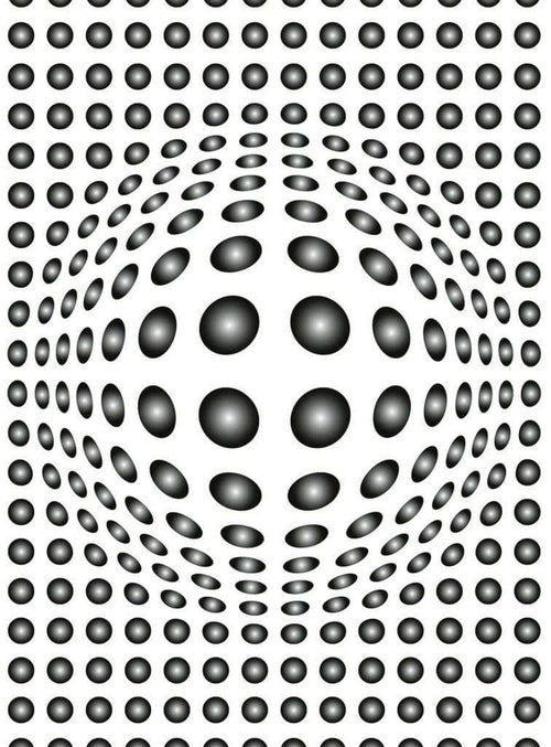 Wizard+Genius Dots Black And White Vlies Fotobehang 192x260cm 4 banen | Yourdecoration.nl