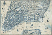 Wizard+Genius Old Vintage City Map New York Vlies Fotobehang 384x260cm 8 banen | Yourdecoration.nl