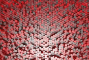 Wizard+Genius 3D Pentagons Red Vlies Fotobehang 384x260cm 8 banen | Yourdecoration.nl