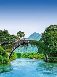 Wizard+Genius Bridge Crosses A River In China Vlies Fotobehang 192x260cm 4 banen | Yourdecoration.nl
