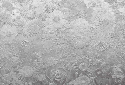 Wizard+Genius Silver Flowers Vlies Fotobehang 384x260cm 8 banen | Yourdecoration.nl