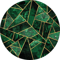 Wizard+Genius Dark Green Emeralds Vlies Fotobehang 140x140cm rond | Yourdecoration.nl