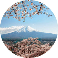 Wizard+Genius Mount Fuji in Japan Vlies Fotobehang 140x140cm rond | Yourdecoration.nl