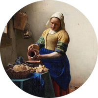 Wizard+Genius Vermeer The Milkmaid Vlies Fotobehang 140x140cm rond | Yourdecoration.nl