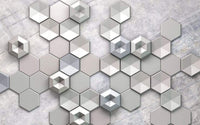 Komar Hexagon Concrete Vlies Fotobehang 400x250cm 4 banen | Yourdecoration.nl