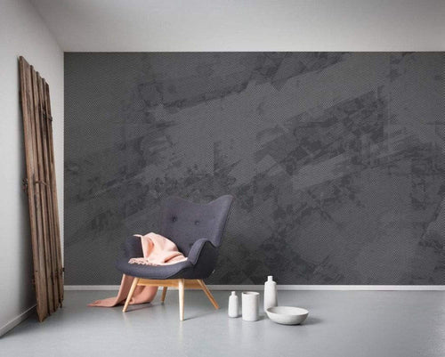 Komar Maya Tweed Black White Vlies Fotobehang 400x250cm 4 banen Sfeer | Yourdecoration.nl