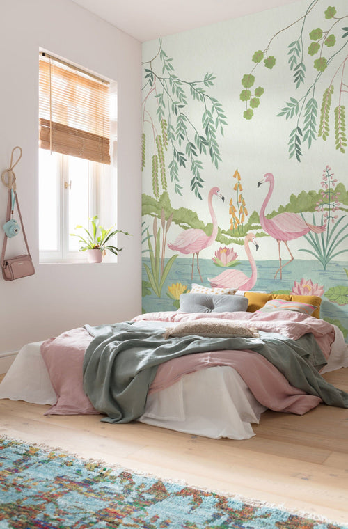 Komar Vlies Fotobehang Iax4 0044 Flamingo Vibes Interieur | Yourdecoration.nl