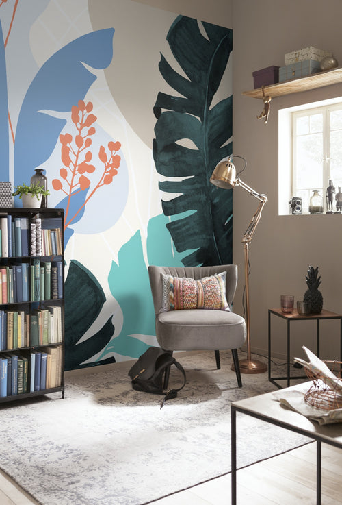 Komar Vlies Fotobehang Inx6 085 Tropical Shapes Interieur | Yourdecoration.nl