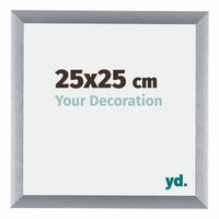 Tucson Aluminium Fotolijst 25x25cm Zilver Geborsteld Voorzijde Maat | Yourdecoration.nl