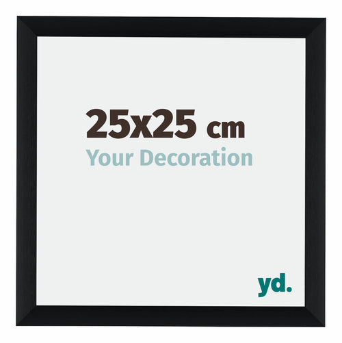 Tucson Aluminium Fotolijst 25x25cm Zwart Geborsteld Voorzijde Maat | Yourdecoration.nl