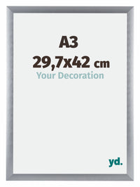 Tucson Aluminium Fotolijst 29 7x42cm A3 Zilver Geborsteld Voorzijde Maat | Yourdecoration.nl