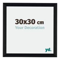 Tucson Aluminium Fotolijst 30x30cm Zwart Geborsteld Voorzijde Maat | Yourdecoration.nl