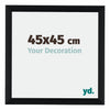 Tucson Aluminium Fotolijst 45x45cm Zwart Geborsteld Voorzijde Maat | Yourdecoration.nl