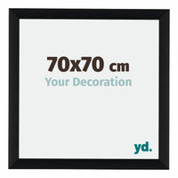 Tucson Aluminium Fotolijst 70x70cm Zwart Geborsteld Voorzijde Maat | Yourdecoration.nl
