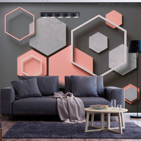 Fotobehang - Hexagon Plan - Vliesbehang