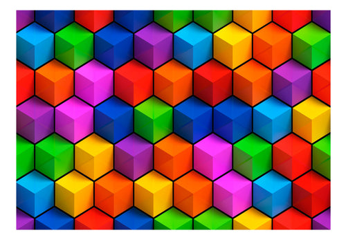 Fotobehang - Colorful Geometric Boxes - Vliesbehang