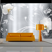 Fotobehang - Orchids on Steel - Vliesbehang