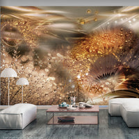 Fotobehang - Dandelions World Gold - Vliesbehang