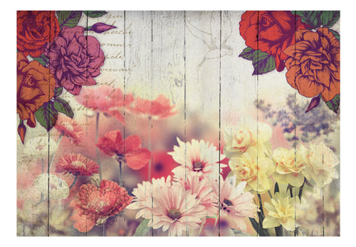 Fotobehang - Vintage Flowers - Vliesbehang