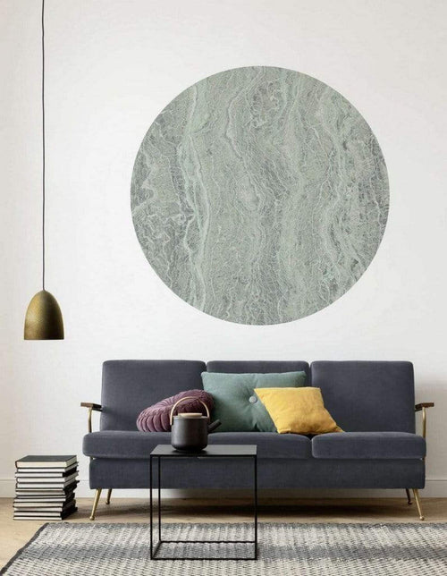 Komar Green Marble Fotobehang 125x125cm Rond Sfeer | Yourdecoration.nl