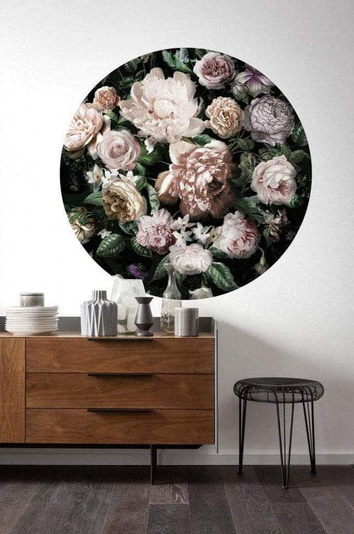 Komar Flower Couture Fotobehang 125x125cm Rond Sfeer | Yourdecoration.nl